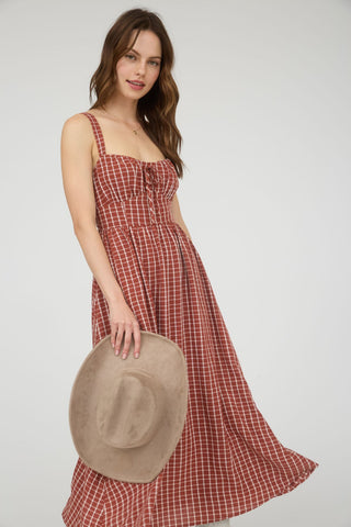 Helen Corset Tie Midi Dress