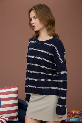 Ava Crewneck Ribbed Sweater