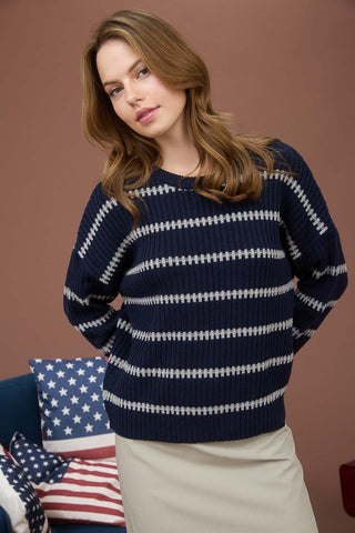Ava Crewneck Ribbed Sweater