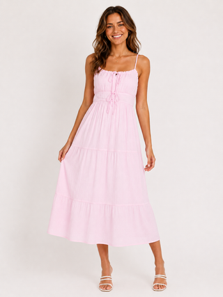 Sophia Front Tie Tiered Dress