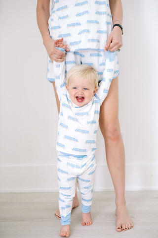 Uptown Baby Boy Train Sleep Romper