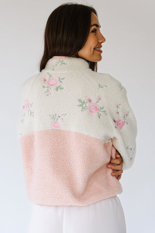 Happy Camp3r Floral Zip Sweater