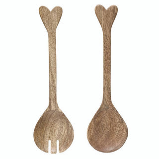 Mangowood Heart Serving Spoons