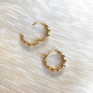 Salt Wavy Hoop Earrings