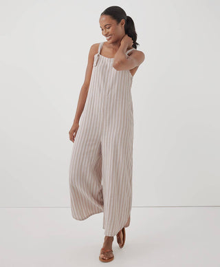 Pact Coastal Double Gauze Tie-Strap Jumpsuit