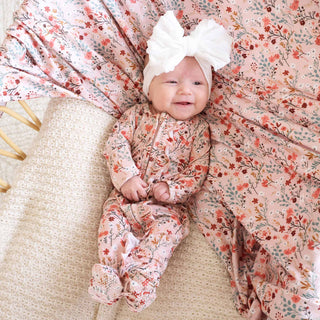 Caden Lane Baby Autumn Blooms Ruffle Footie