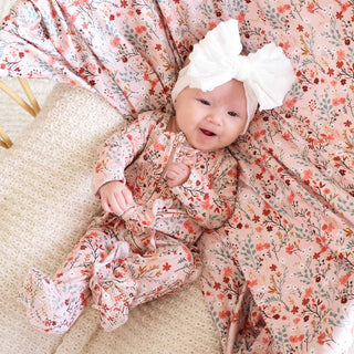 Caden Lane Baby Autumn Blooms Ruffle Footie
