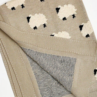 Viverano Furry Sheep Jacquard Baby Blanket