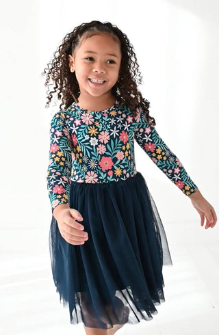Bird and Bean Girls Maren Floral Tulle Dress