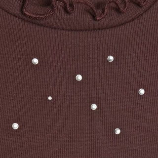 Minymo Girls Sparkle Ribbed Top