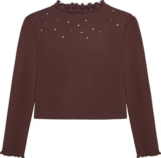 Minymo Girls Sparkle Ribbed Top