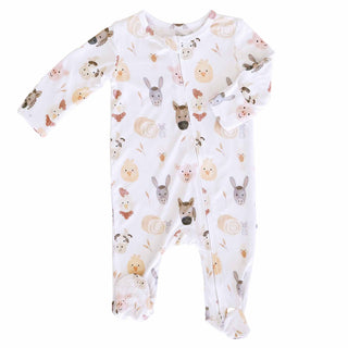 Caden Lane Baby Barnyard Buddies Zip Footie