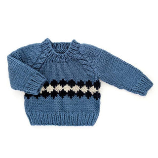Huggalugs Slate Blue Geo Sweater Collection