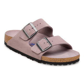 Birkenstock Arizona Soft Bed Suede Leather in Faded Purple