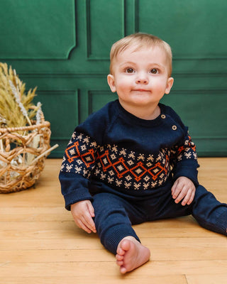 Viverano Fair Isle Raglan Sleeve Pullover Sweater