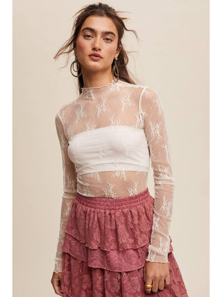 Lillian Sheer Unlined Lace Top