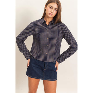 Trish Plaid Long Sleeve Top