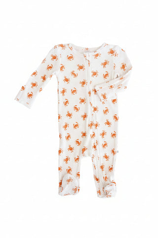 Caden Lane Baby Cutie Crabs Zip Footie