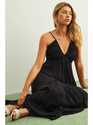 Serenity Polka Dot Chiffon Maxi Dress