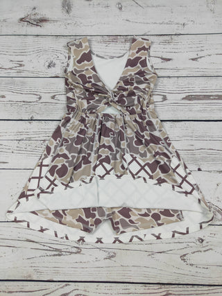 Girls Camo Ice Cream Drip Athletic Dress