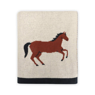 Viverano Horse Organic Jacquard Knit Blanket