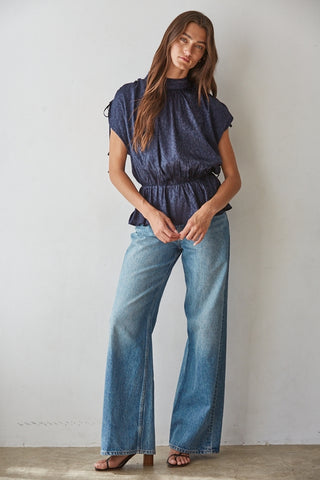 Blair Ruched Peplum Blouse
