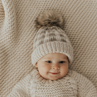 Huggalugs Buffalo Check Pom Beanies