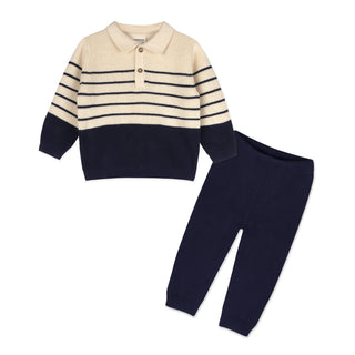Viverano Baby Boy Stripe Polo Pullover Set
