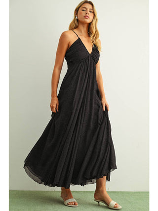 Serenity Polka Dot Chiffon Maxi Dress