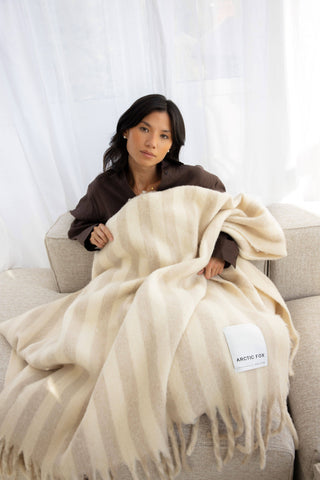 Arctic Fox Wool Stripe Throw