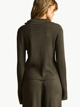 Heather Ribbed Knit Jacket