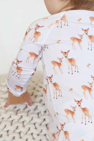 Caden Lane Baby Friendly Fawns Zip Romper