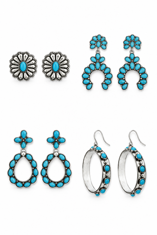 Western Turquoise Stone Earrings