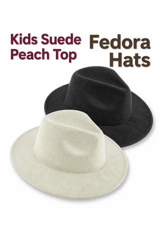 Kids Suede Peach Top Fedora Hat