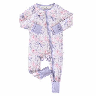 Caden Lane Baby Leightons Lavender Zip Romper