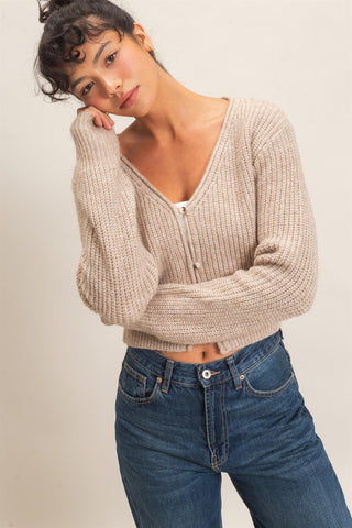 Finley Cropped Sweater Cardigan