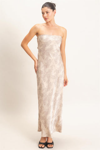 Coral Satin Maxi Dress