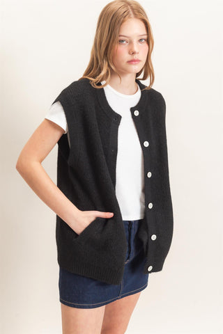 Nina Button Sweater Vest