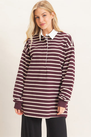 Dillan Striped Polo Top