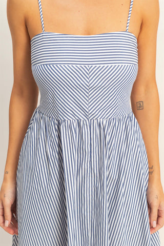 Hailey Striped Spaghetti Strap Dress