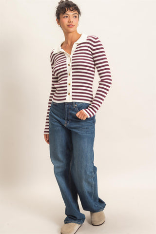 Francis Striped Button Polo