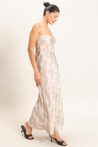 Coral Satin Maxi Dress