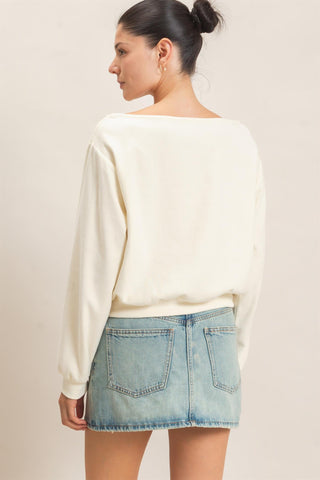 Tiffany Studded Crew Sweatshirt