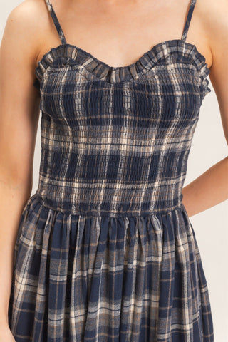 Nikita Navy Plaid Dress