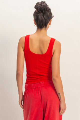 Jessica Pointelle button Tank