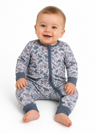 Baby Neutral Camouflage Zip Romper