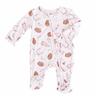 Caden Lane Baby Tiny Touchdowns Ruffle Footie