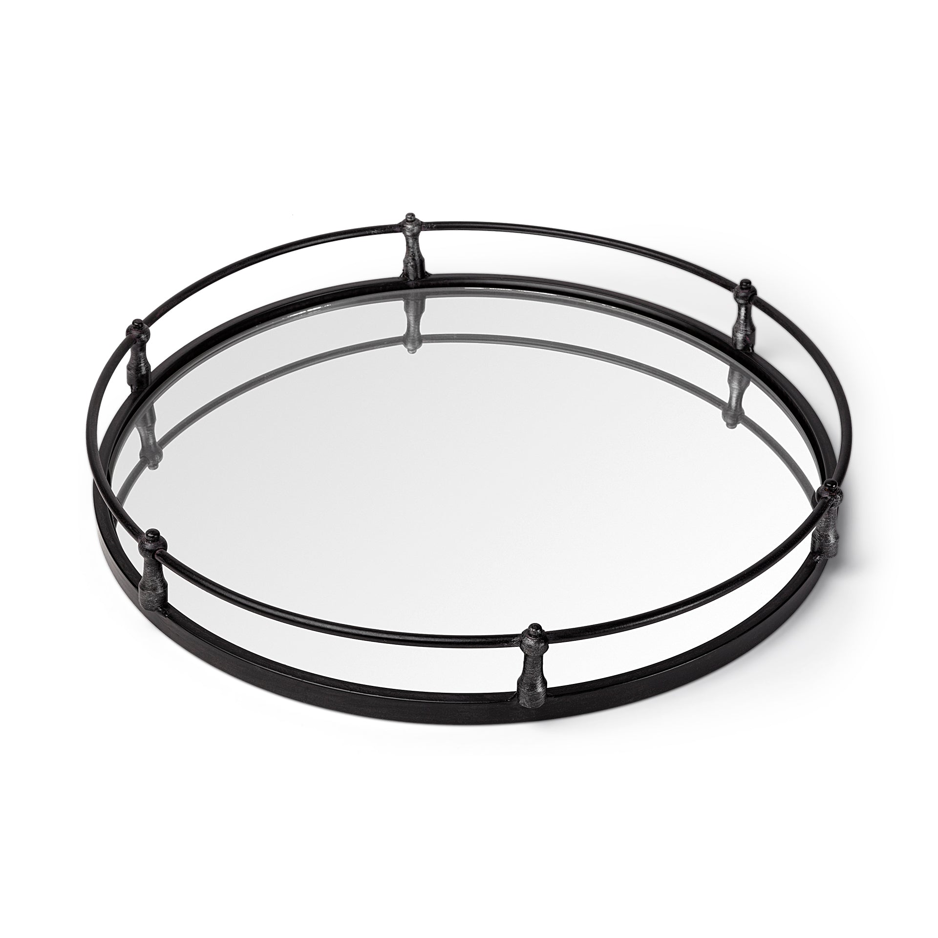 Mercana Kimbel Mirrored Base Round Tray