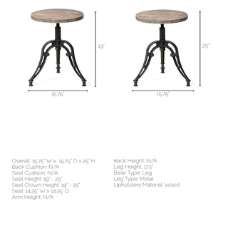 Mercana Emslie I Wood & Metal Stool