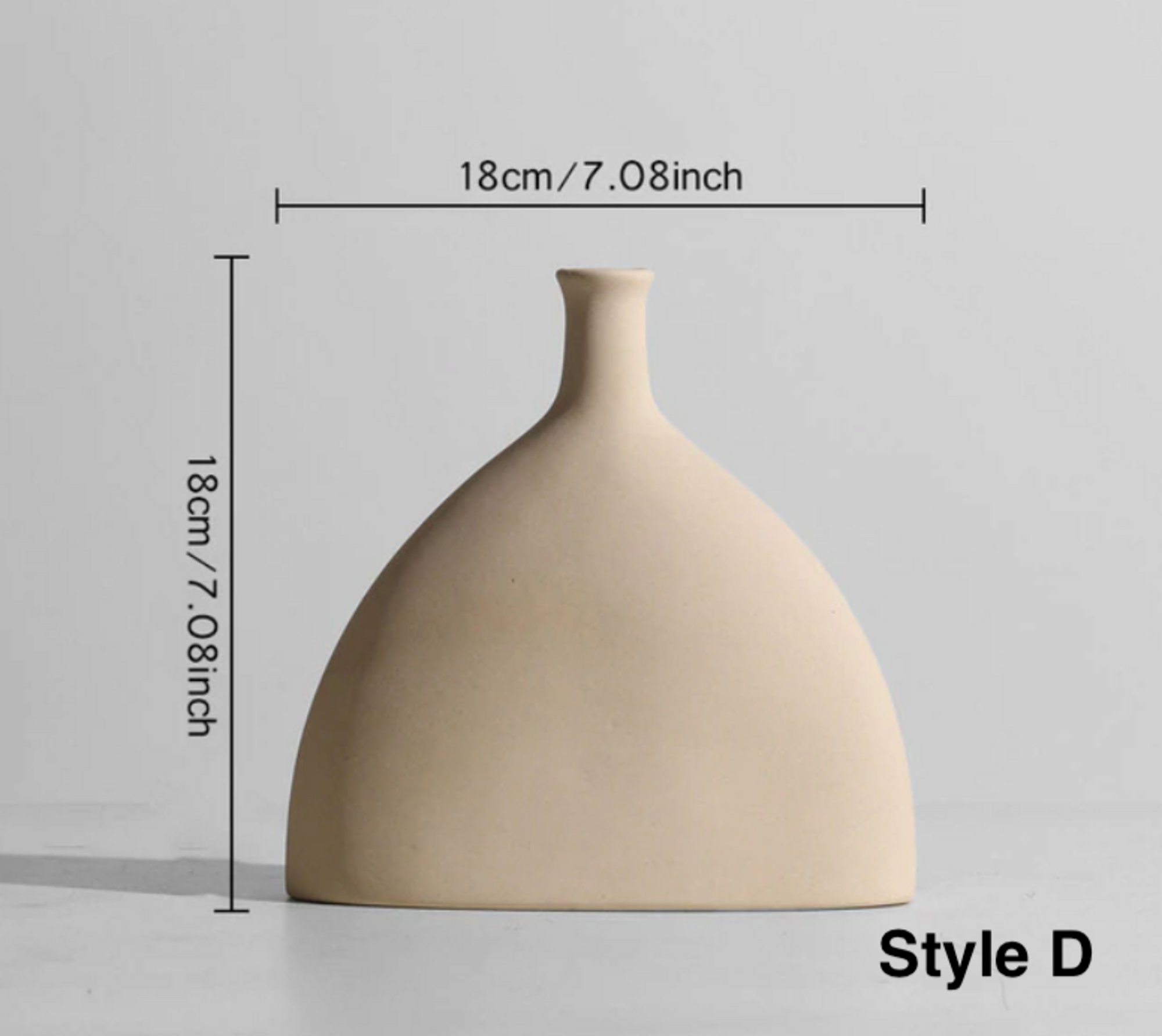 Nordic Minimalist Ceramic Vase Style D